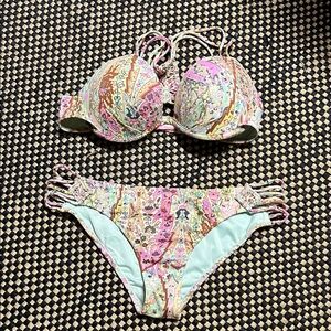 Victoria's Secret Pastel Paisley Bikini Set